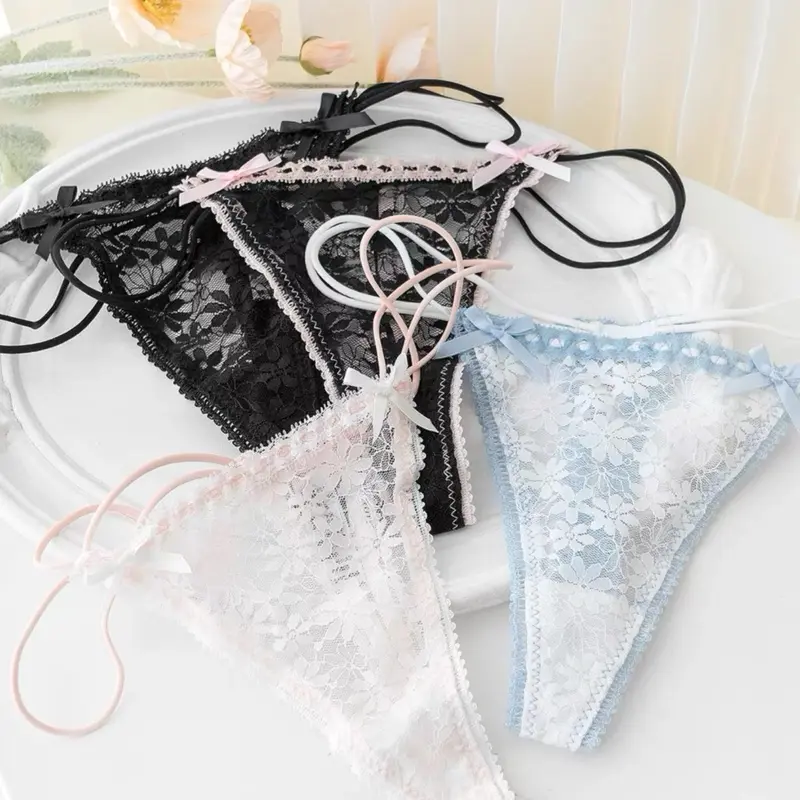 B2 Quần ren mềm tiểu thư mix nơ 2 bên dáng LK quan lot 8