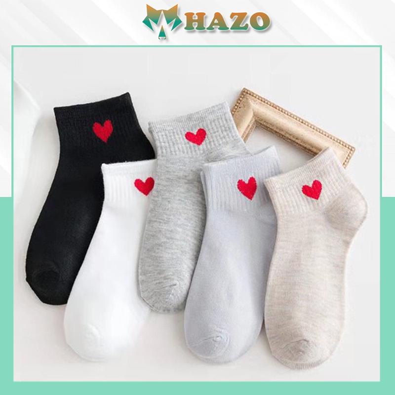 Tất Vớ Mang Giày Cổ Trụ Trái Tim 200 Thấm Hút Mồ Hôi Thời Trang