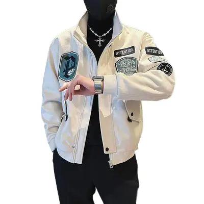 Áo Khoác Da Lộn Cho Nam, Thời Trang Xuân Thu, Phong Cách Mới, Duffy Shuai, Thương Hiệu Hợp Thời Trang, Quần Áo Nam Cao Cấp Menswear Jacket Có Túi