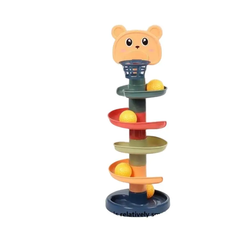 Random Color Fun Track Sliding Tower Rotating Track Ball, 1 Set Interesting Baby Puzzle Game, Early Learning Ball Toy, Birthday Gifts, Valentine's Day Gift, Toys