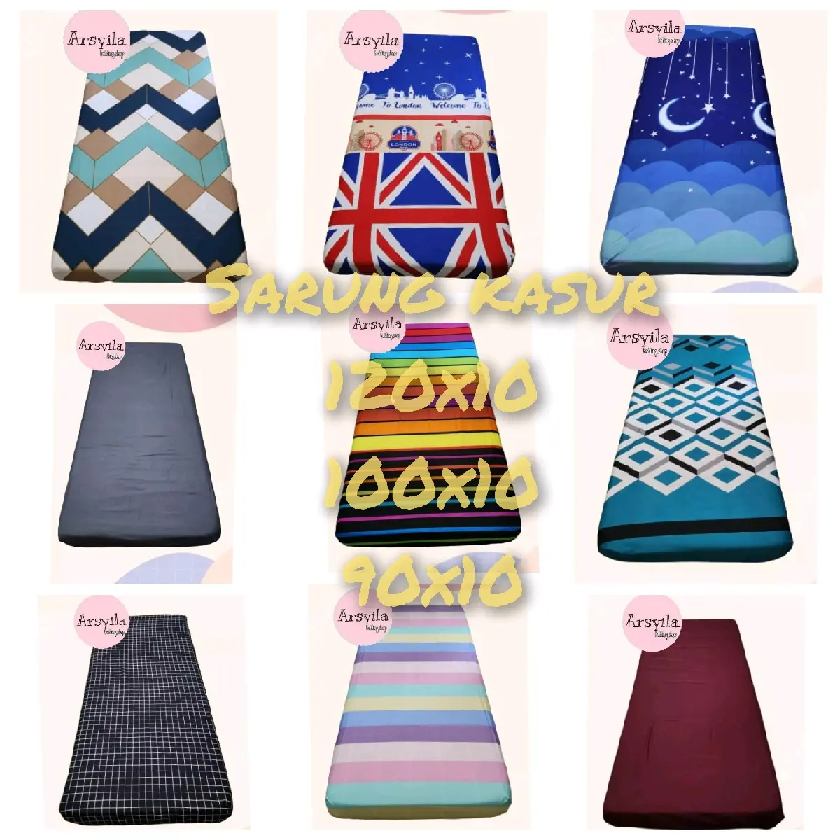 Sarung kasur busa 120x200x10/100x200x10/90x200x10
