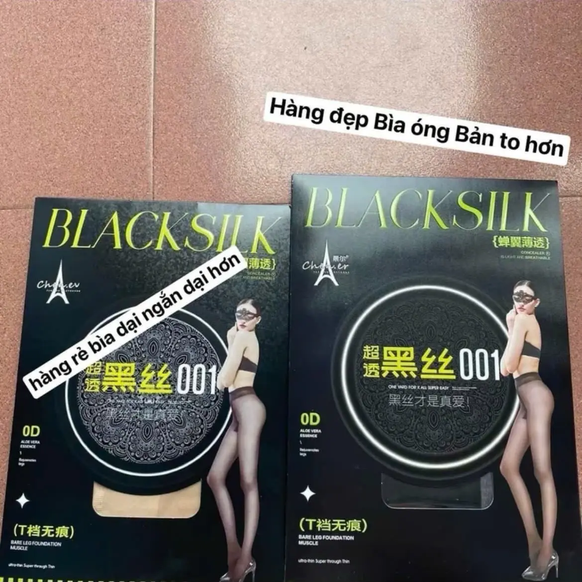 Quần tất Black silk QC trong thật chân