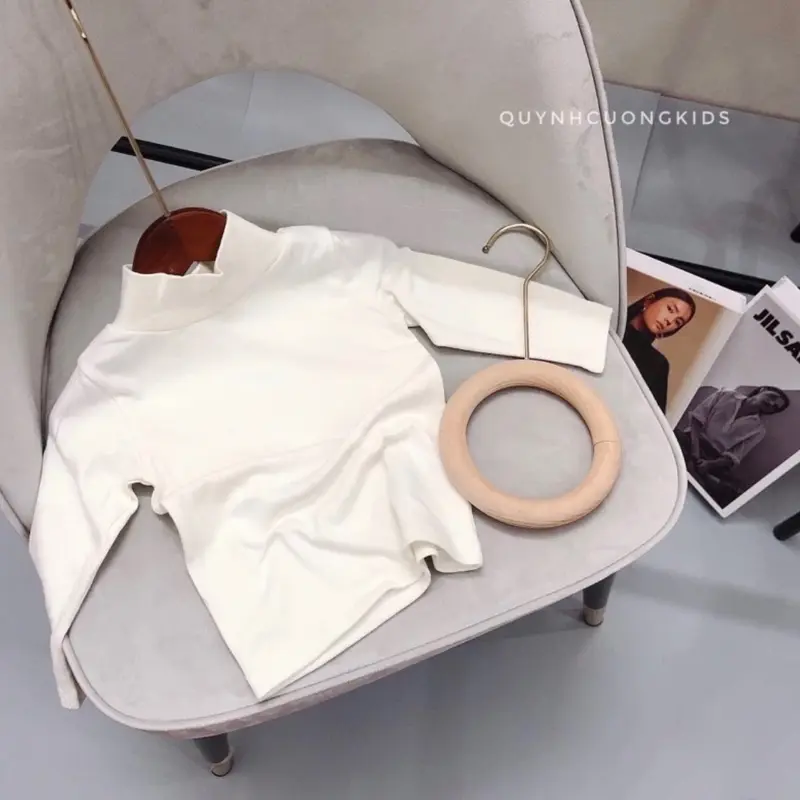 Áo giữ nhiệt Trơn cho bé trai và bé gái, Áo giữ nhiệt chất ríp lông hai mặt co dãn 4 chiều size 8kg-35kg 1