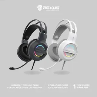 Rexus HX12: Headset Gaming Driver 50mm, Illuminate LED, Earmuff Nyaman, Desain Ringan 0