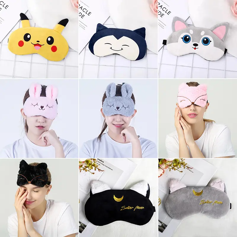 Sleeping Eye Cover Mask Sleep Cute Night Dream Mask  Sort Pikachu Blindfo