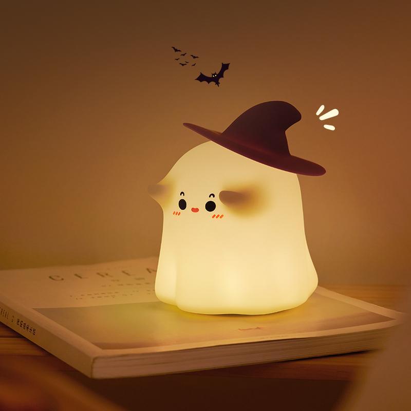 Product Introduction of Cute Ghost Design Silicone Night Light, USB Rechargeable Creative Night Light, Dimmable Decorative Lamp for Home Bedroom Living Room 0