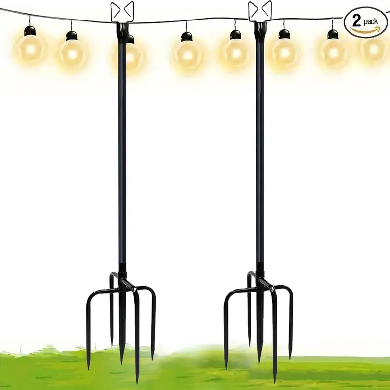 Outdoor Light Pole Set, 2pcs Garden Light Pole Set, Lighting Accessories for Garden & Yard Decoration, Suitable for Holiday Celebration 0