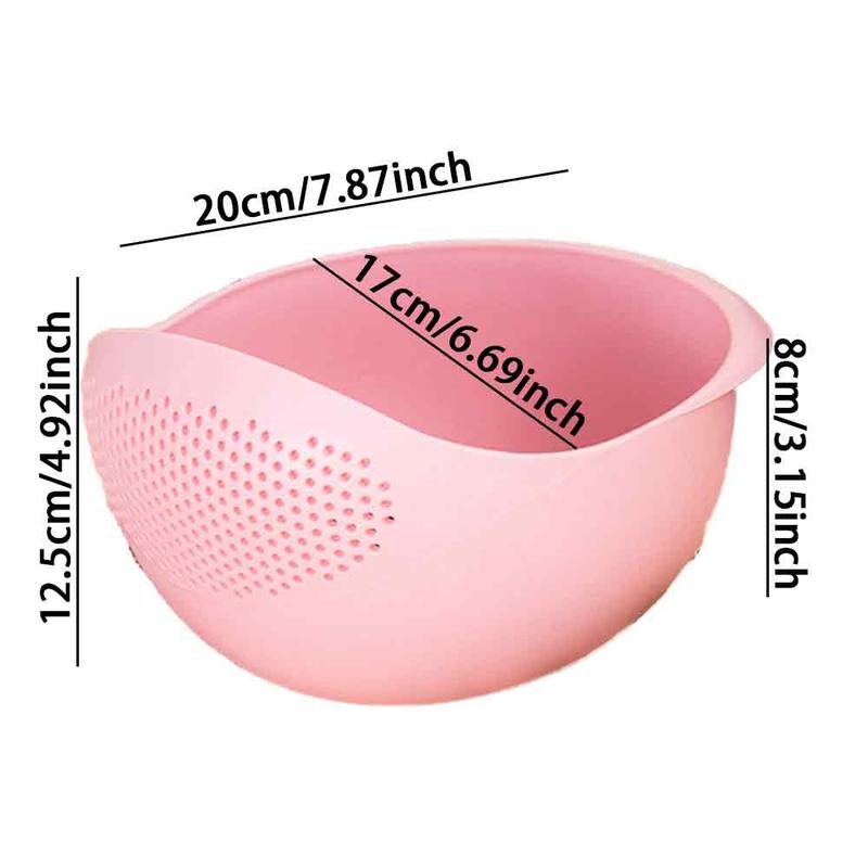Rice Washing Drain Basket, 1 Count Round Multifunctional Fruit & Vegetable Drainage Colander, Household Rice Filter For Kitchen 5