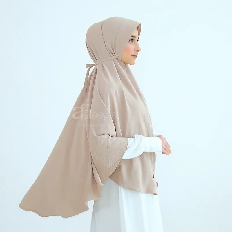 alfaeyza - Hijab Bergo Maryam Pad Tali Cringkle Airflow PREMIUM Size XL Nyaman 1