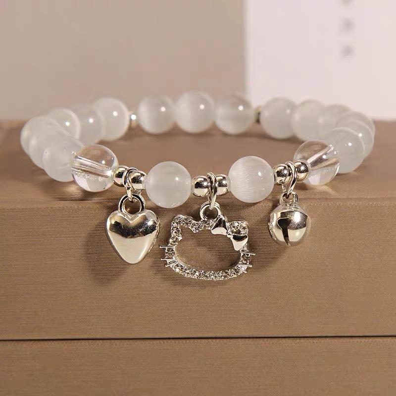  Vòng Tay Chuông Hello Kitty Thủ Công Bằng Tay Đính Cườm Dành Cho Phụ Nữ Quà Tặng Cho Bạn Thân Hoặc Bạn Gái vòng  tay  đá  citrine vòng  tay  bạch  nguyệt  quang vòng  ngọc  bích  phong  thuỷ 