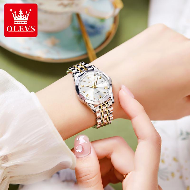  Đồng Hồ Pin Nữ Chính Hãng Cao Cấp OLEVS - 9931 Thép Không Gỉ Sang Trọng Đa Chức Năng Hiển Thị Lịch Dạ Quang Phù Hợp Đi Làm Đi Chơi Đi Tiệc Làm Quà Tặng Sang Trọng Chống Nước 3ATM Size 27MM 