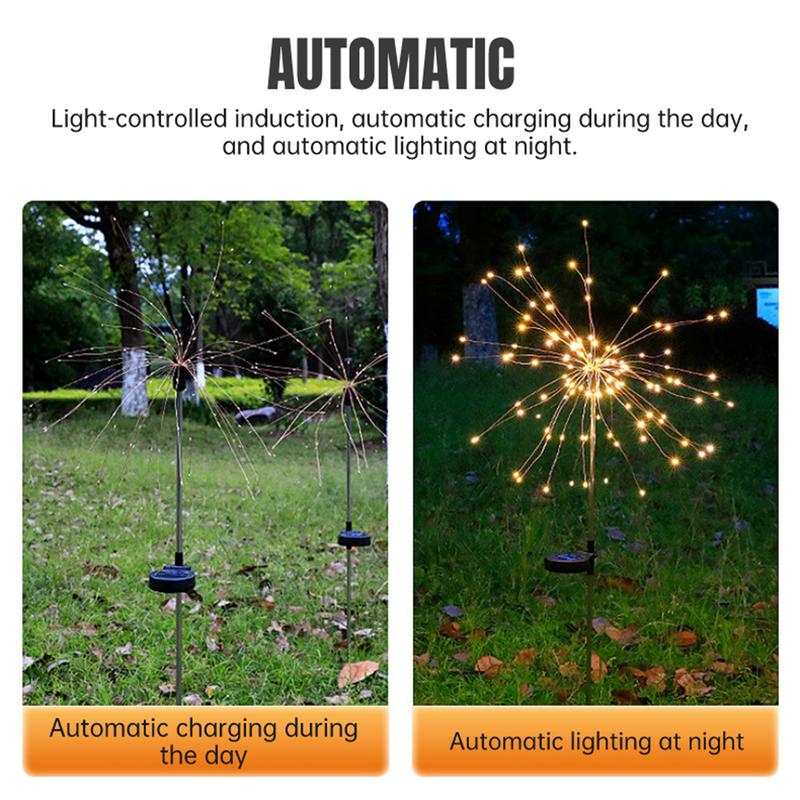 【Local Stock】Solar Firework Light 90/120/150 Lights Outdoor Waterproof Fairy Lighting Christmas Solar Lights 5