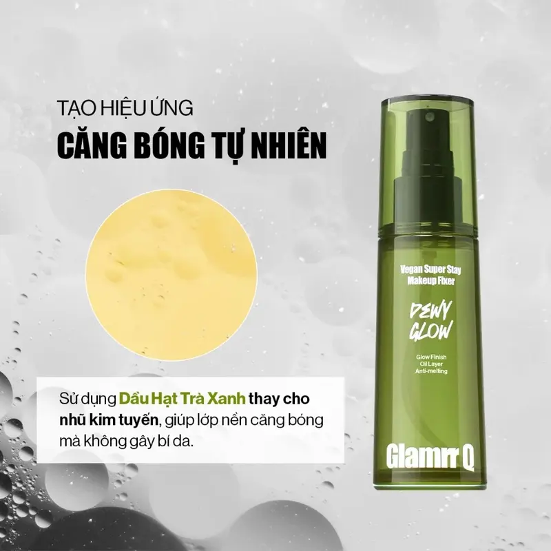 Xịt Khoá Nền Giữ Lớp Trang Điểm Glamrr Q Vegan Super Stay Makeup Fixer 2
