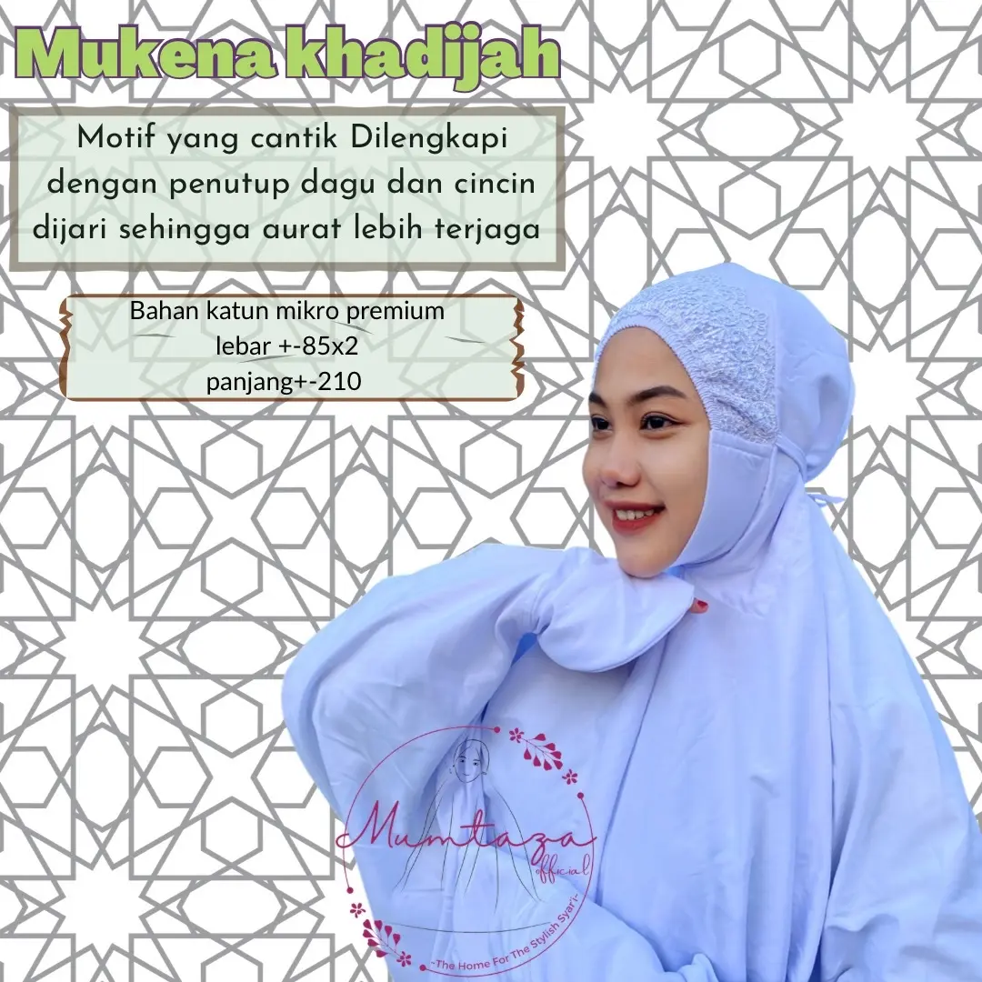 MUKENA KHADIJAH, MUKENA DEWASA/ MUKENA LAJURAN DEWASA mukenah  terusan