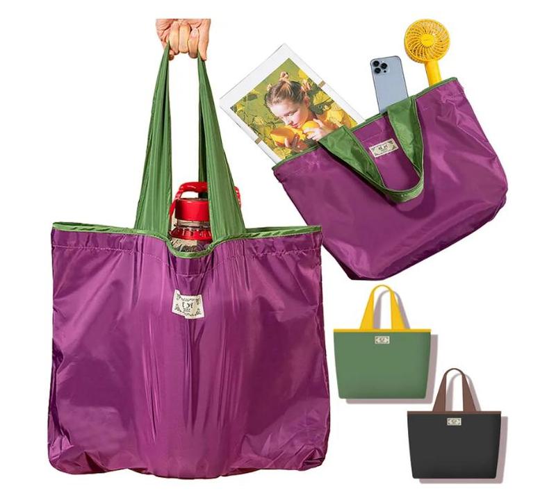 Product Introduction of Reusable Grocery Bag Large Capacity Foldable Shopping Bag With Drawstring Closure Foldable Eco-Friendly Shoulder Bag 28