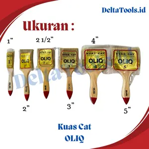 OLIQ Kuas Cat Tembok Besi Gagang Kayu 1” - 5 Inch