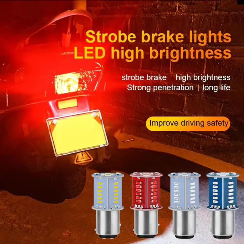Đèn hậu Led xe máy, Độ sáng cao, Đèn hậu phanh, Tương thích 1157 và 3014, Đèn phanh 30smd, Thích hợp cho ô tô, J0N5 5