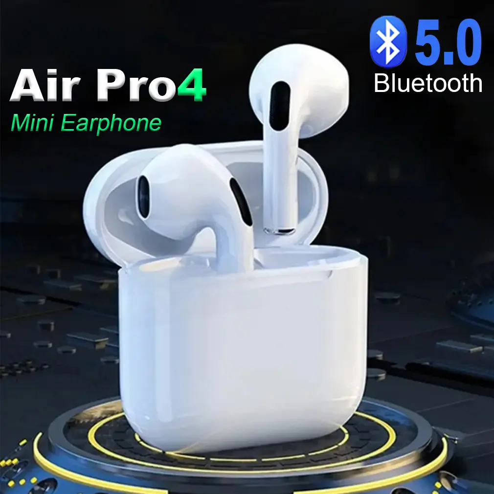 Air Pro 4 Wireless Earphone Bluetooth 5.0 Headphones HD Call Waterproof Sports Headsets TWS Pods with dual mic For All Phone Audio Cable