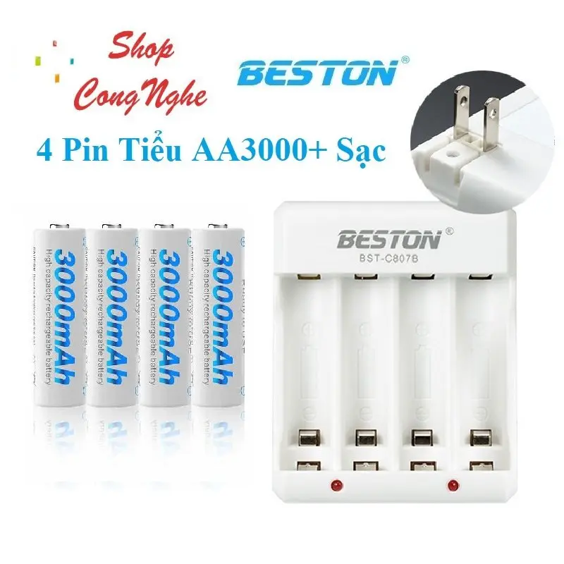 Pin sạc BESTON AA AAA, Sạc pin chính hãng BESTON, BẢO HÀNH 1 NĂM | Mic không dây, máy ảnh, điều khiển ( Pin 1.2V ) Phụ Kiện 0