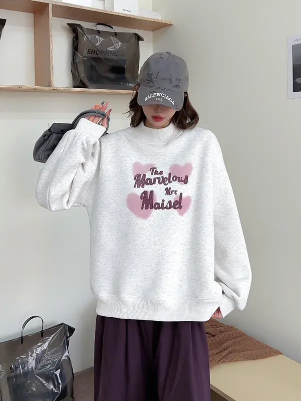 Áo sweater cổ tròn SKINI nam nữ form rộng phong cách Hàn Quốc S25 - Top, Hoodie 8