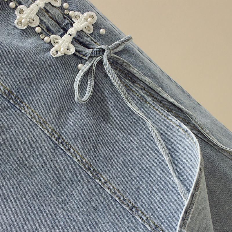 Product Introduction of Chân Váy Chữ A, Chất Liệu Denim, Dành Cho Nữ, Mỏng Mùa Hè, Cạp Cao Dài Trung Bình Chân Váy Bodycon, Tôn Dáng, Xẻ Bên, Hàng Mới Về 2024 10