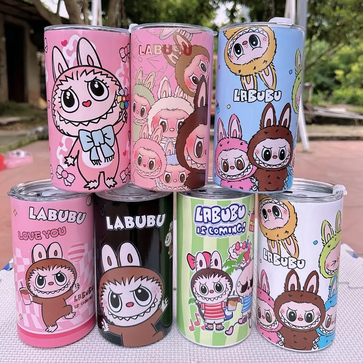 Cốc giữ nhiệt labubu nhiều hình ngộ nghĩnh (tặng charm) binh nuoc giunhiet