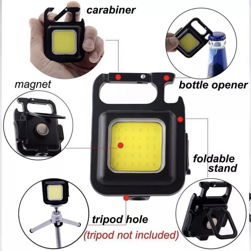 Mini COB Keychain Lampu Senter Saku Portable Led Light dengan Pembuka ...