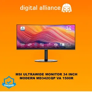 MSI ULTRAWIDE MONITOR CURVED OFFICE 34 INCH MODERN MD342CQP VA 1500R UWQHD 1440P 1MS 120HZ ERGONOMIC SPEAKER 3Y