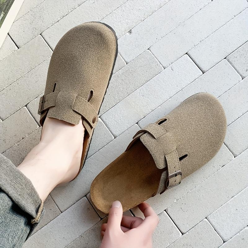 Men's Slip-On Casual Sandals - Retro Fashion Flat Sole Indoor/Outdoor Slippers with Adjustable Buckle Strap, Non-Slip Durable Design for All-Season Comfort, Sturdy Construction, Strappy Sandals 4