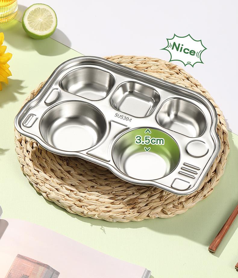 Product Introduction of Khay ăn dặm cho bé inox 304 cao cấp, hình peppa pig kitty gấu panda ô tô dễ thương 17