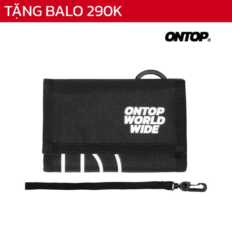 Ví vải canvas nam nữ màu đen ONTOP nắp gập tặng kèm keychain local brand Worldwide Wallet l O-V022