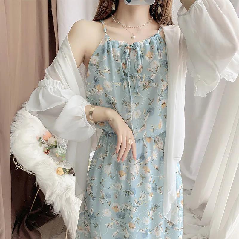 Product Introduction of Váy Hai Dây, Váy Voan Hoa, Quần Áo Chống Nắng, Áo Voan, Áo Cardigan, Bộ Đồ Hai Mảnh Cho Nữ, Váy Đi Kỳ Nghỉ Trên Bãi Biển, Váy Dài 1