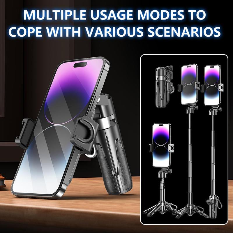 Portable Selfie Stick, Retractable Selfie Stick with Wireless Remote Control, Selfie Accessories for Travel, Outdoor, Sports, Fitness, Mobile Phone 6