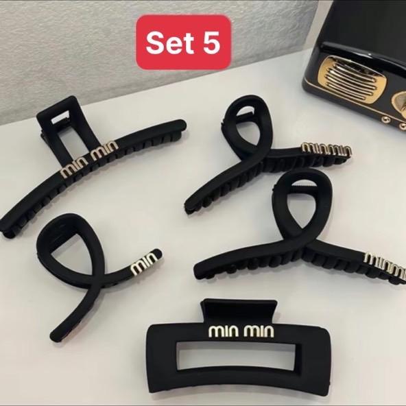 Set 3-5 kẹp càng cua  tóc nhám đính min dành cho Nữ Cài Tóc kẹp tóc chữ c kepto cnotieuthu