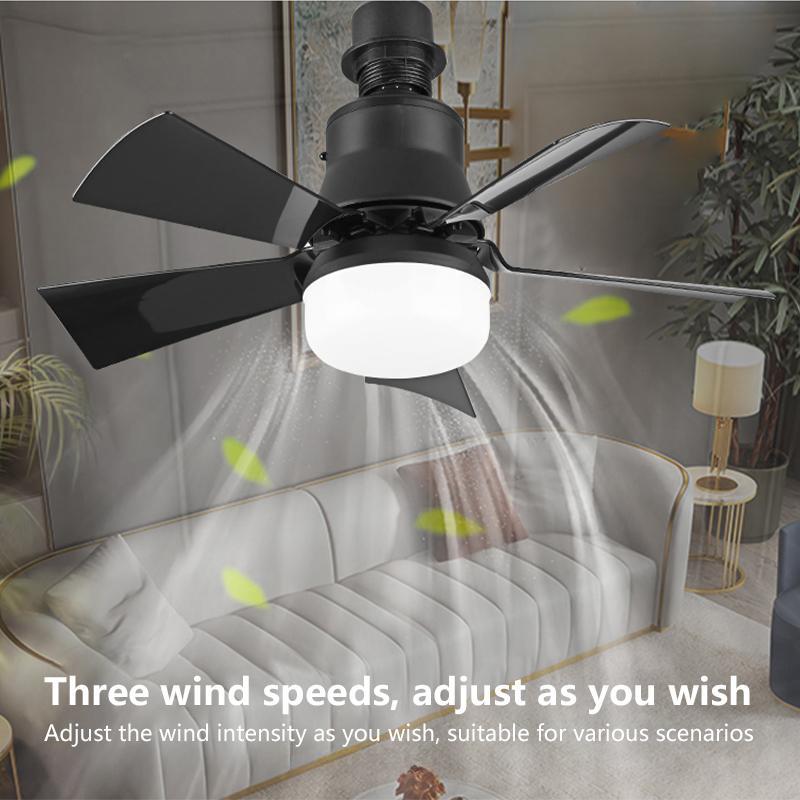 E27 Screw Lamp Holder LED Ceiling Fan Light with Remote Control, 30W 3-Color Dimmable Fan Light, Suitable for Living Room Bedroom 4