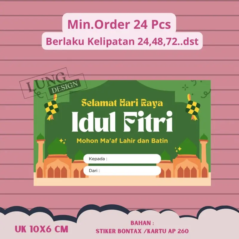 STICKER/KARTU UCAPAN IDUL FITRI - GREETING CARD IDUL FITRI -UCAPAN IDUL FITRI - GIFT CARD IDUL FITRI - KARTU UCAPAN SELAMAT HARI RAYA IDUL FITRI LEBARAN - SETICKER UCAP[AN SELAMAT HARI RAYA IDUL FITRI - STICKER HAMPERS, NASI KOTAK, KUE KERING LEBARAN 6