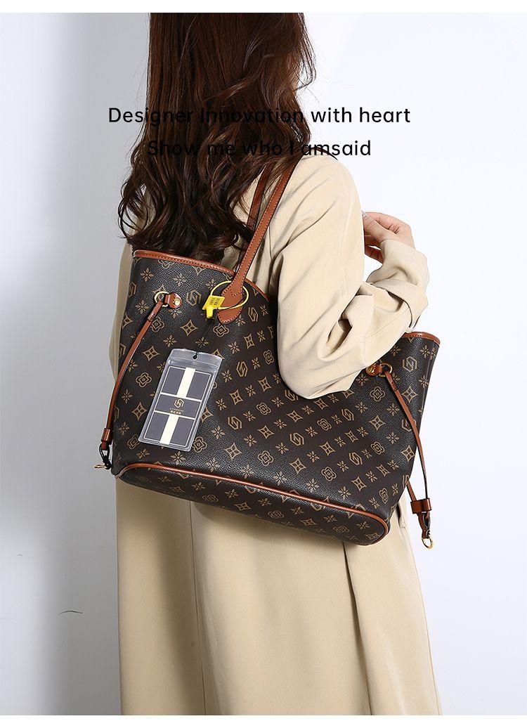 Product Introduction of Túi Tote Cầm Tay Hong Kong, Giá Cả Phải Chăng, Sang Trọng, Cao Cấp, Phong Cách Cổ Điển Da Thật, Thời Trang, Dễ Phối Đồ Thích Hợp Đi Lại, Dung Lượng Lớn, Không Thấm Nước, Túi Đeo Vai Nữ 11