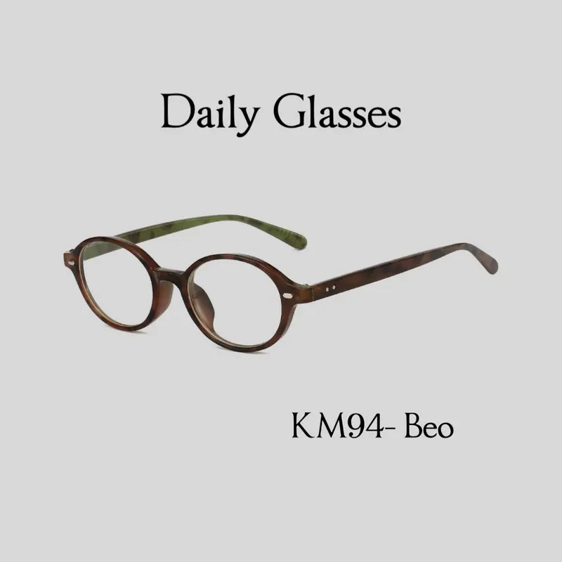 Kính mắt Daily-KM94-Dáng Oval trend y2k yêu thích,chất liệu nhựa Cao cấp,chống UV và ánh sáng xanh phù hợp với mặt nhỏ 7