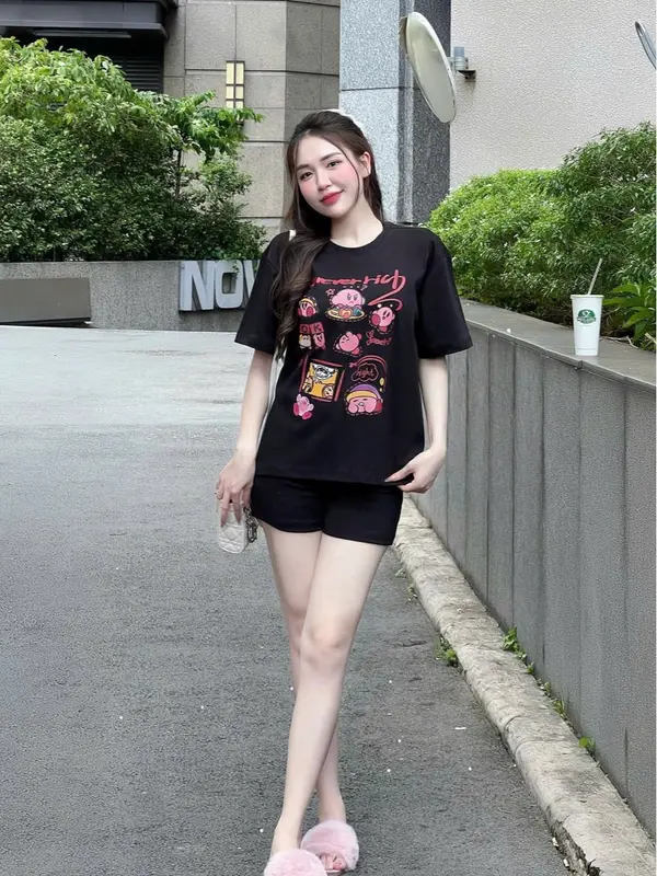 Set Đồ Nữ, Đồ bộ Đùi Vải Thun Cotton Co Giãn In Hình Dễ Thương Form 40-60kg - Đồ Bộ Lụa Mơ LM90 Top Thun Women 5
