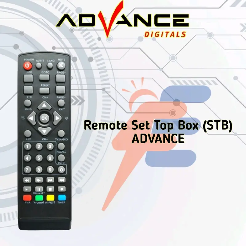Remote STB advance asli plus baterai ABC AAA A3 remot set top box advan universal multi setobok settopbox setobox DVB-T2 TV digital 0