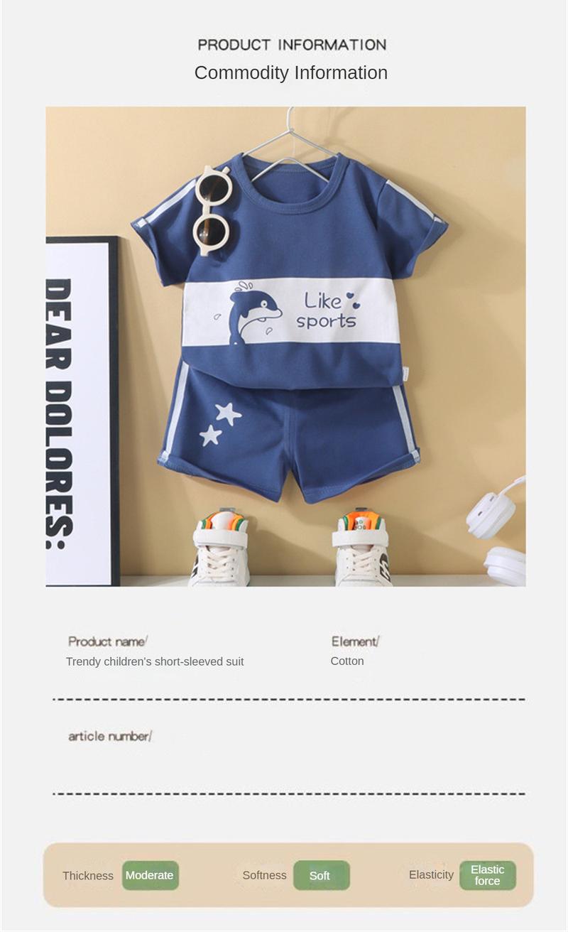 Product Introduction of (80-130cm) 0-6yrs Terno Short Sleeved Baby Kids Terno Set Outfit For Boy Girl T-Shirt Shorts Shirt Shorts Pattern Casual Pullover Children Suits Sando Sleeveless Nightwear Sleepwea R 36