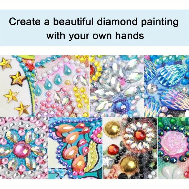 Fox Pattern DIY Diamond Arts Colorful Painting Kit without Frame, 5D Diamond Decor Painting by Numbers Kit, DIY Wall Art Decor 6