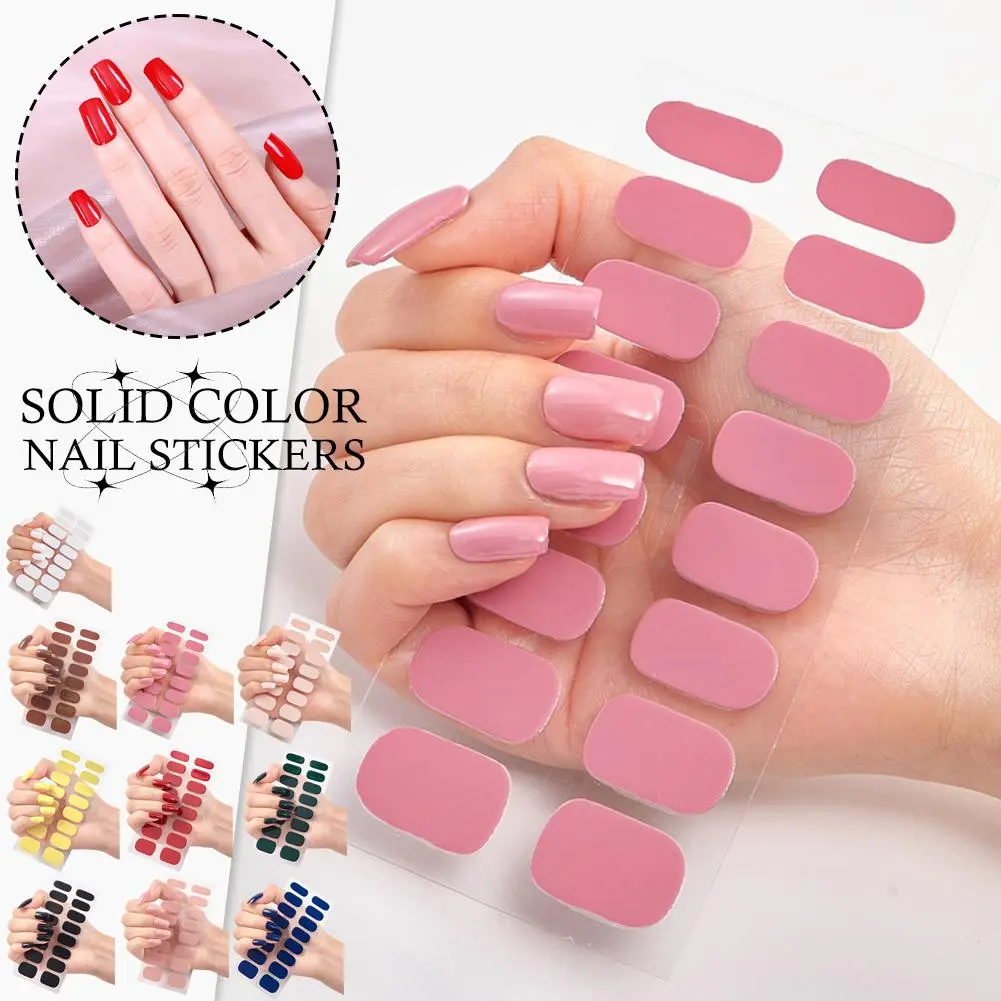 Sukeme Nail Art Decals Solid Color Nail Polish Sticker Pure Sticker Color Nail H1K1