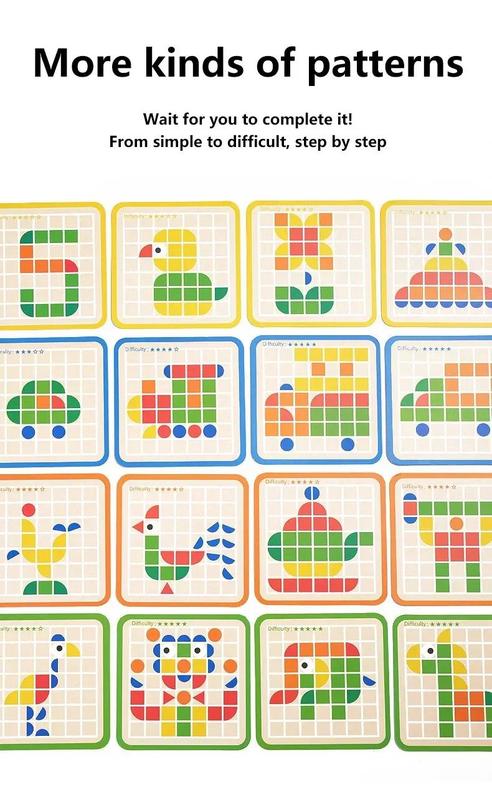 Product Introduction of 3d Montessori Geometry Jigsaw Tangram Mosaic Puzzle Sensory Game Early Education Shape Color Wooden Board Toy Gift For Kids 11