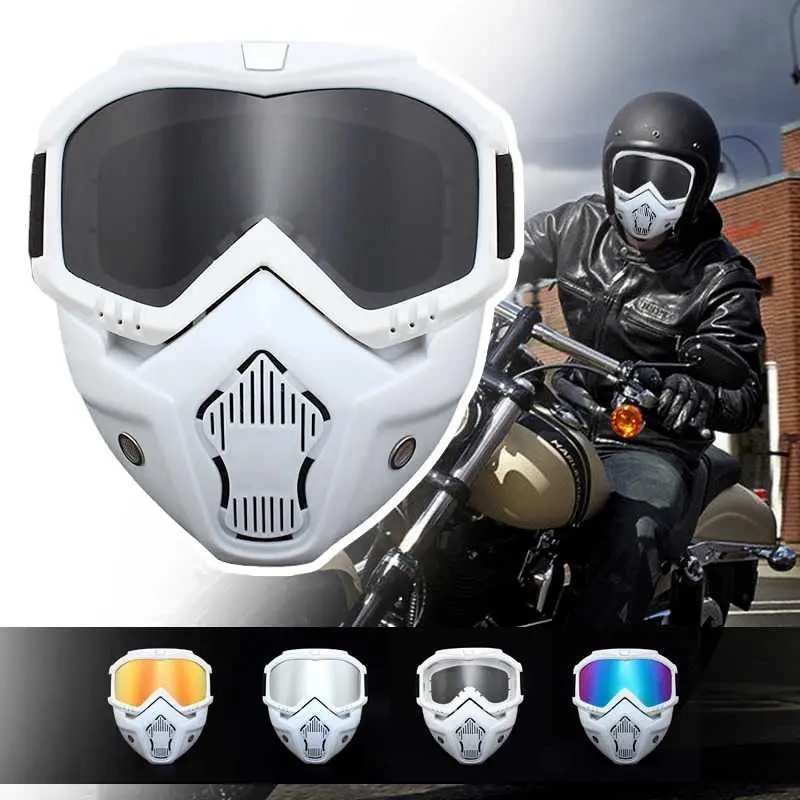 Kacamata Helm Motor Goggles Mouthpiece UV400 Windproof