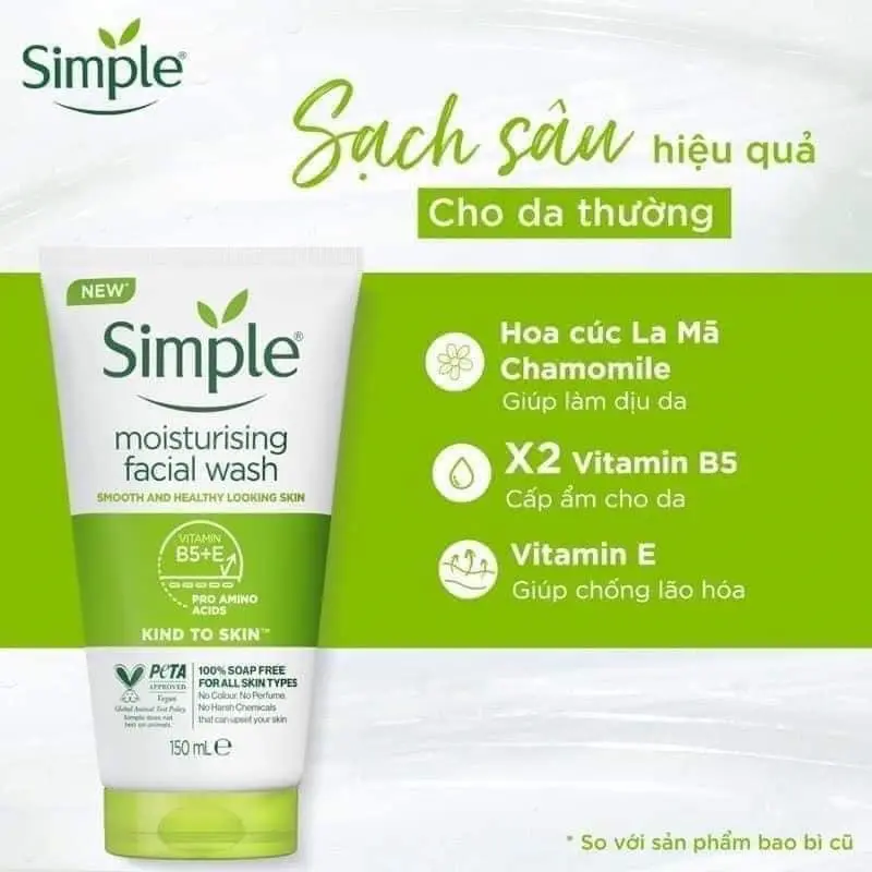 Sữa Rửa Mặt Dưỡng Ẩm Simple Moisturising Facial Wash 150ml