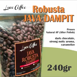 Luce Coffee, Kopi Java Robusta Dampit 240gr - Biji atau Bubuk