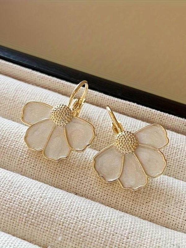 Flower Design Dangle Earrings, Fashionable Jewelry for Women & Girls, Trendy All-match & Exquisite Jewelry for Birthday Gift 6