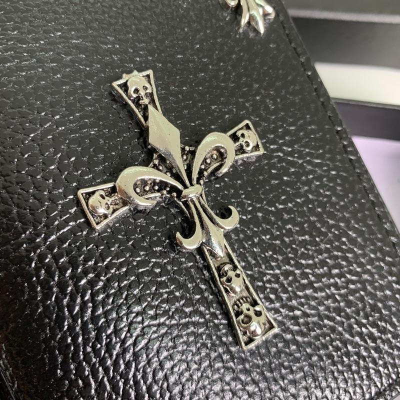 Ví đứng Chrome Heart da PU Cross x Anchor unisex fullbox 2