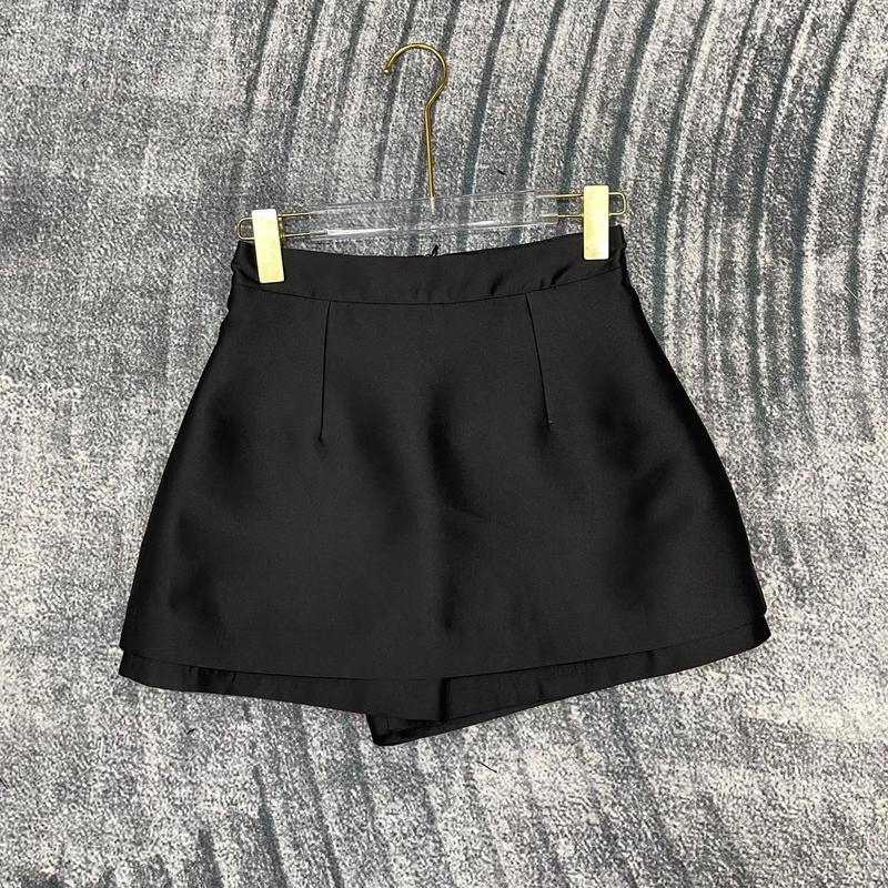 Dung Anh - Quần Sooc Tacta cạp cao váy ngoài dáng A dễ mặc kèm tag cài